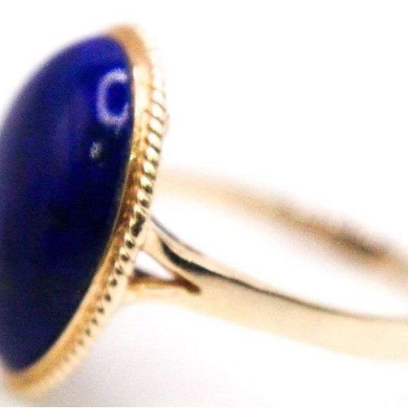 14K Yellow Gold Lapis Lazuli Ring (sz. 6) — mint condition ✨ - Picture 4 of 7